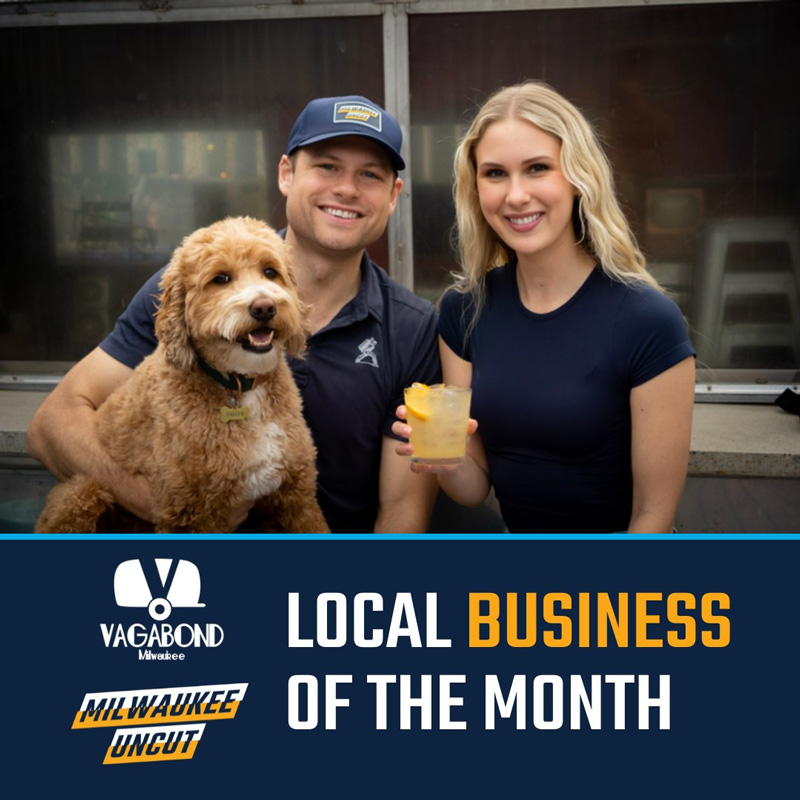 Richie, Bre, and Oakley at Vagabond for being the Local Business of the Month